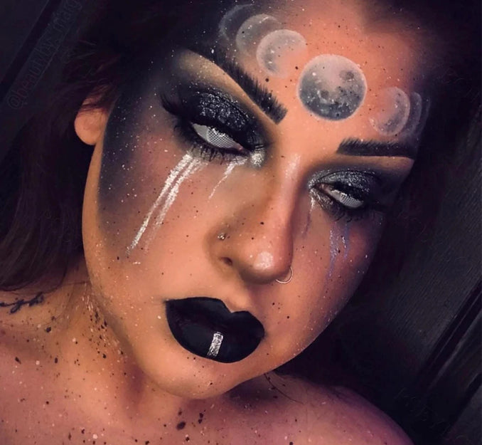 All White Mesh Full Eye 22mm Sclera