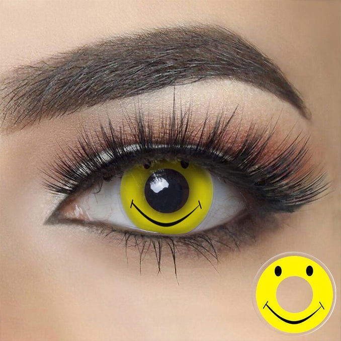 Yellow Smiley Cosplay Contact Lenses