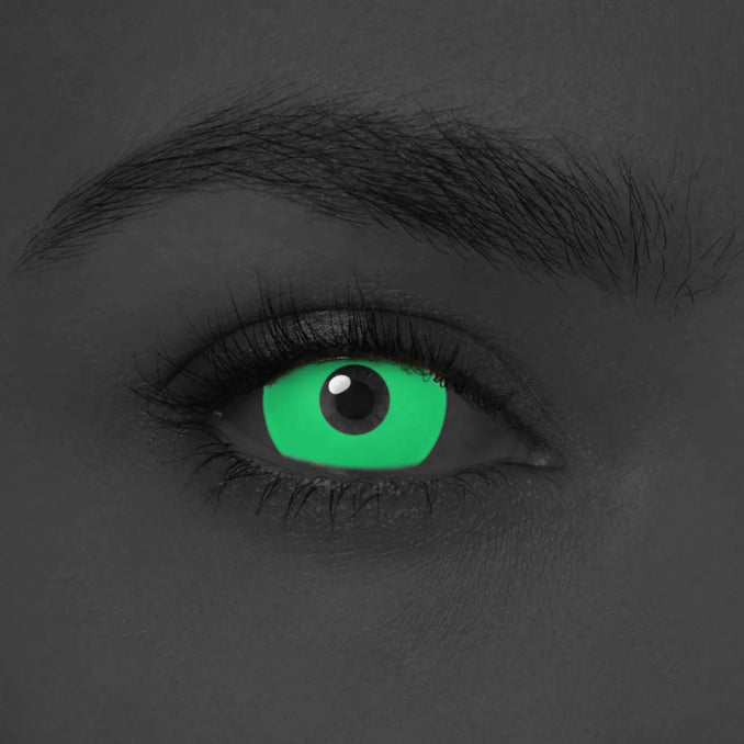 17mm UV Glow Green Mini Sclera Contacts