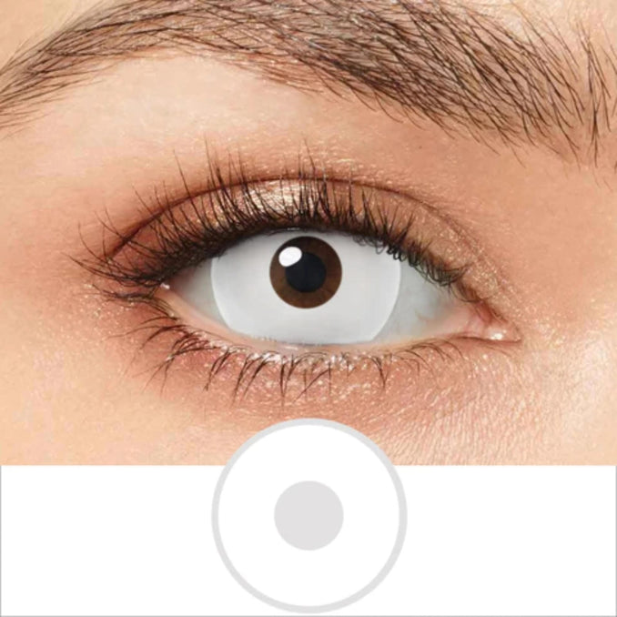 17mm UV Glow White Mini Sclera Contacts