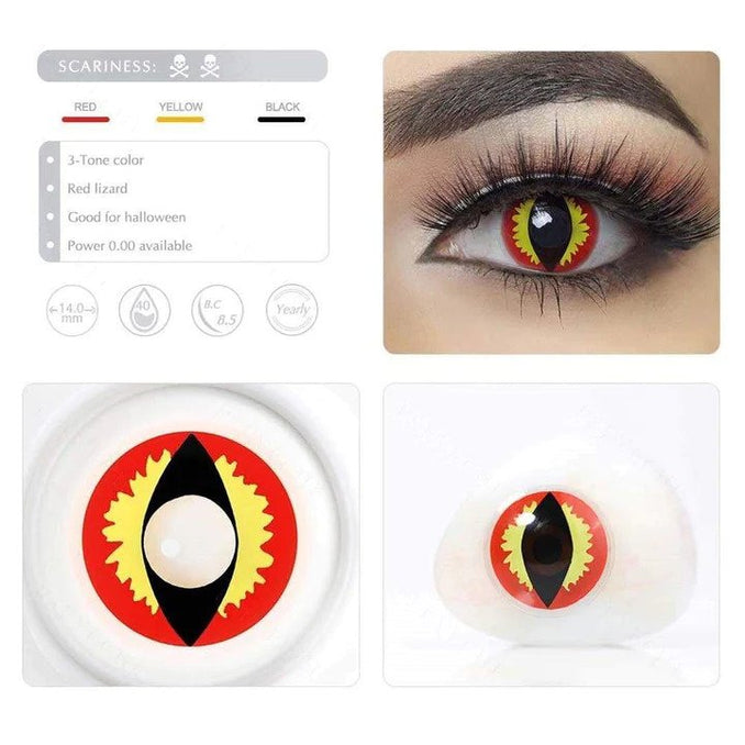 Red Lizard Halloween Contacts