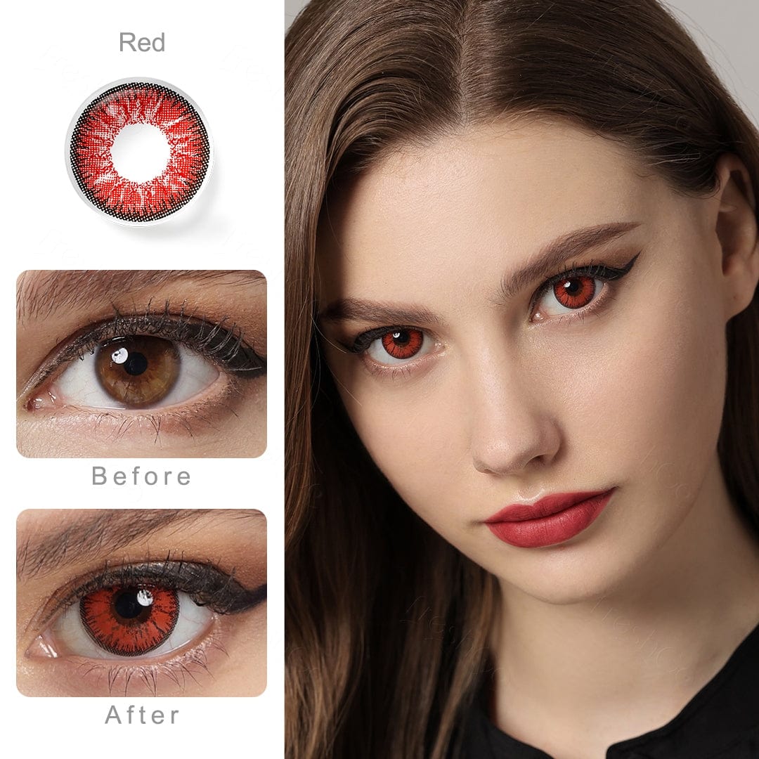 Nonno Deep Red Coloured Contacts