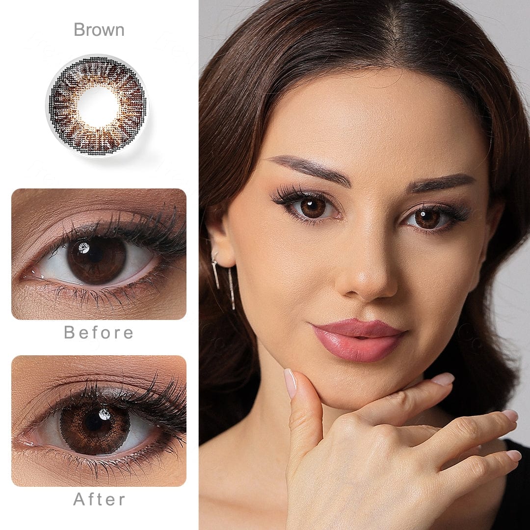 3 Tone Brown Colored Contacts