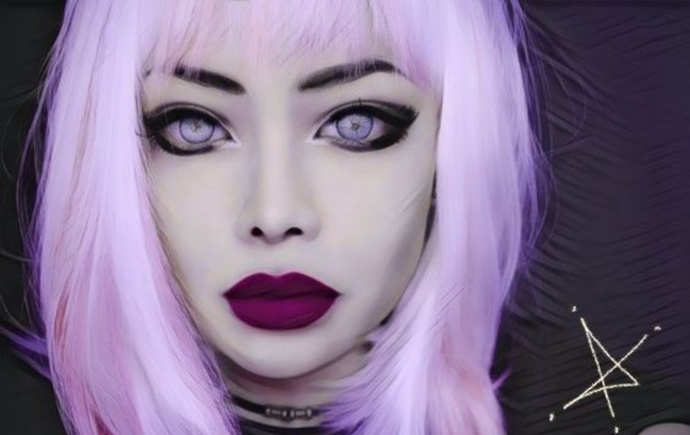 DIY Costume Ideas Featuring Purple Vampire Halloween Contacts