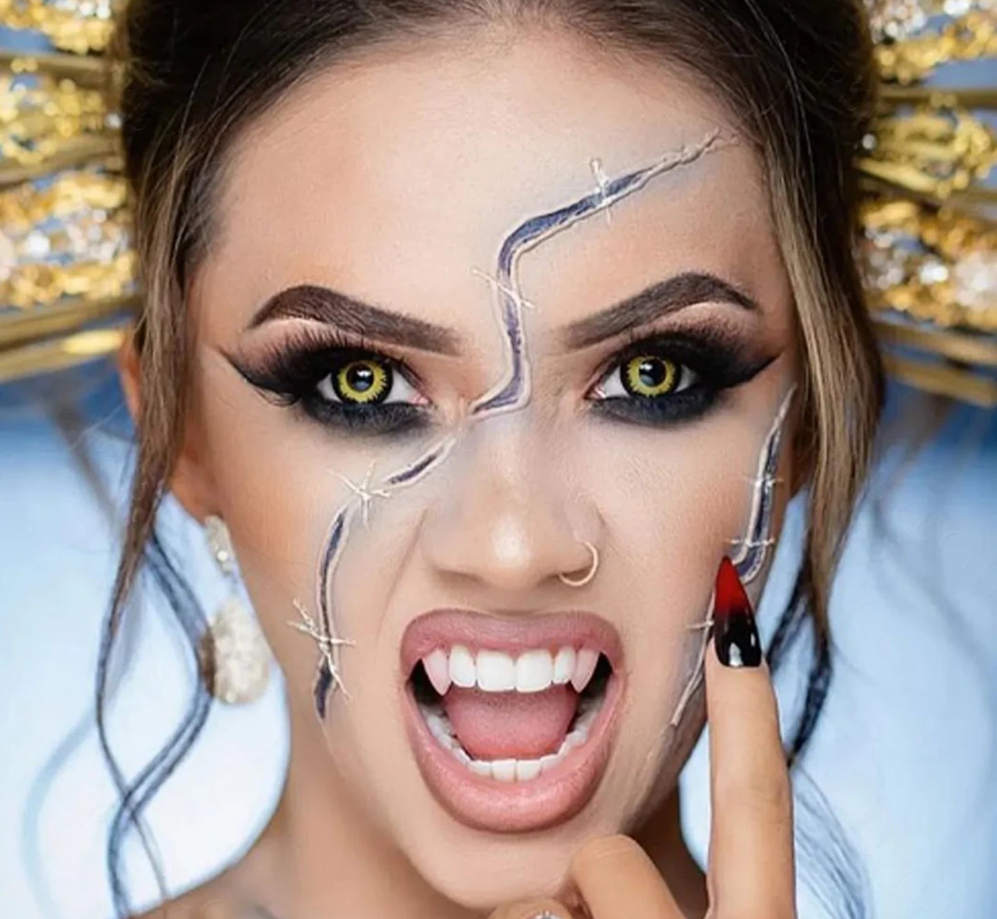 Glamor Yellow Halloween Contacts ( Expiry 10/25)
