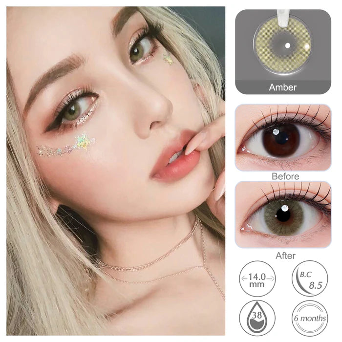 Hidrocor Amber Yellow Colored Contacts