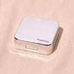 FreshGo square contact lens case kit in silver