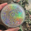 Silver Quick Sand lens kit, glitter moving in the lid, then opened to show the mirror, lens case, tweezers, applicator and bottle