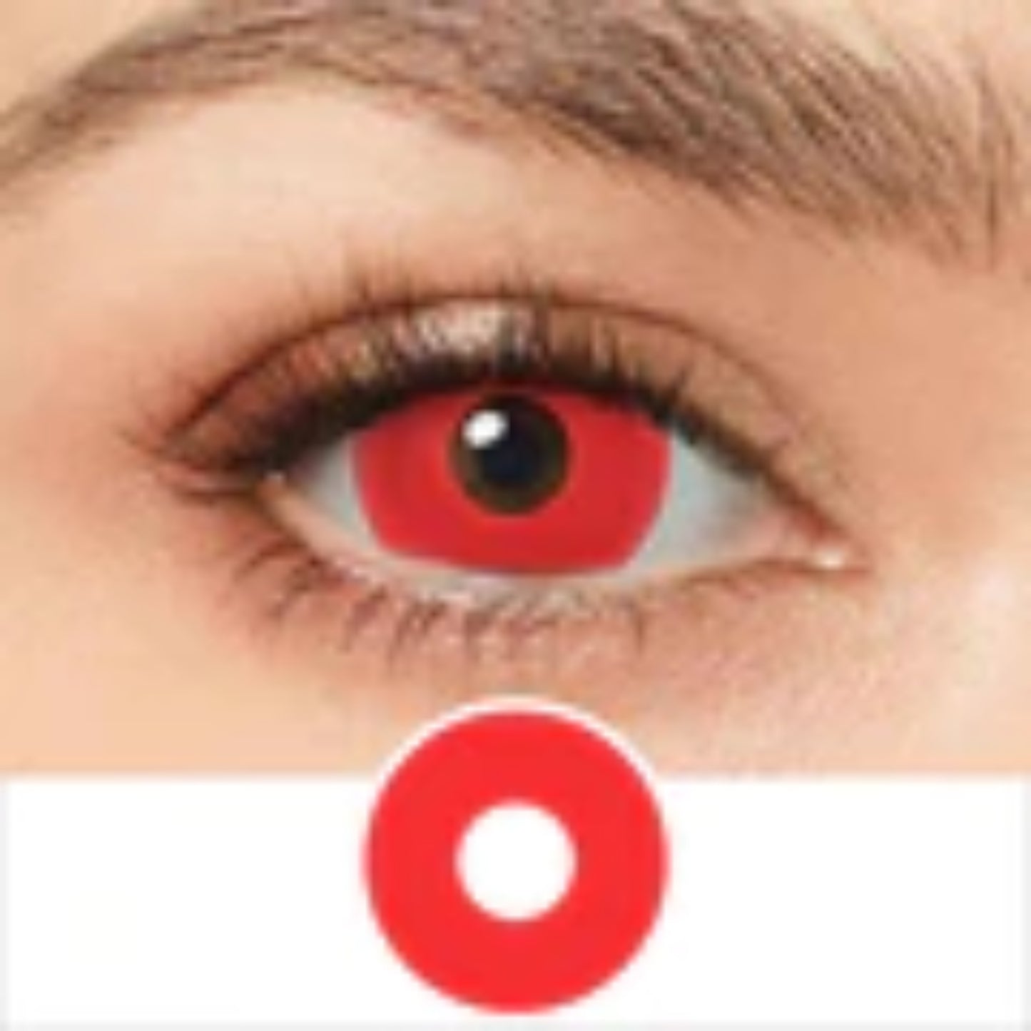 17mm UV Glow Red Mini Sclera Contacts