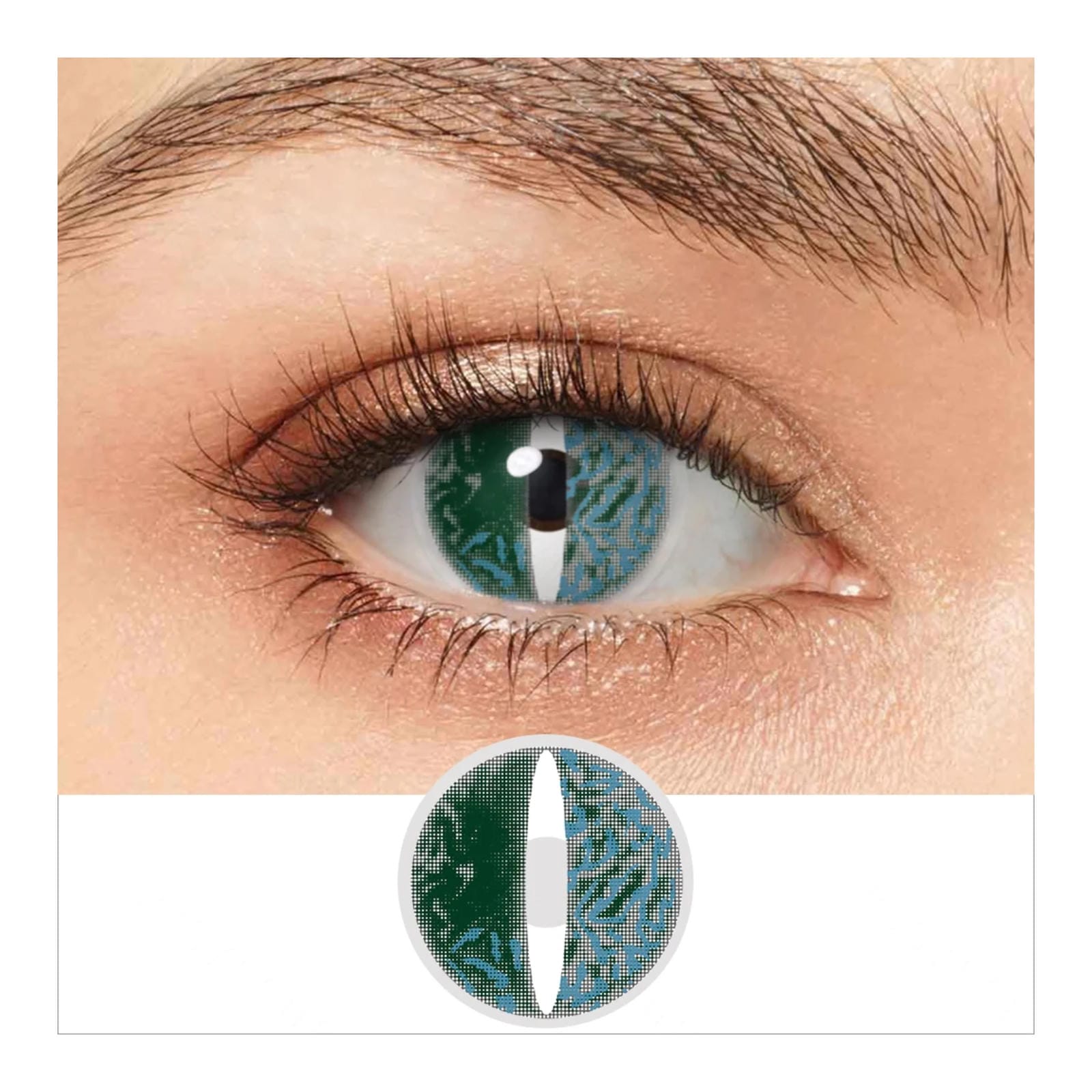 Lizard Contacts Zombie Green Lizard – Halloween Contact Lenses