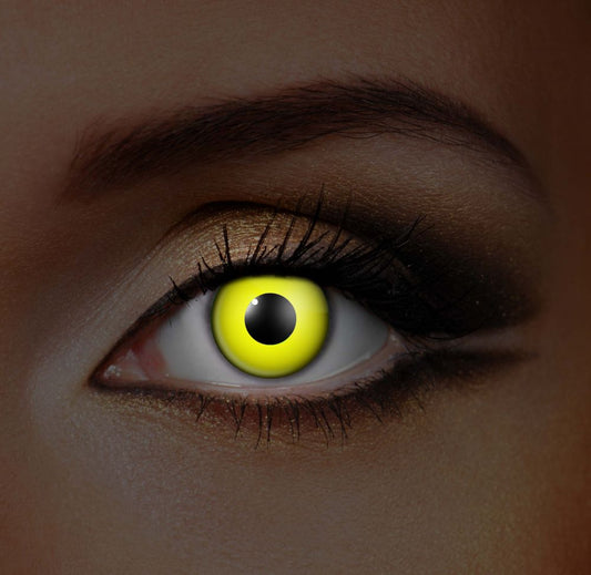 Yellow UV i-Glow Halloween Coloured Contact Lenses (Neon)
