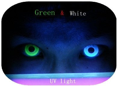 White UV I-Glow Halloween Coloured Contact Lenses (Neon)
