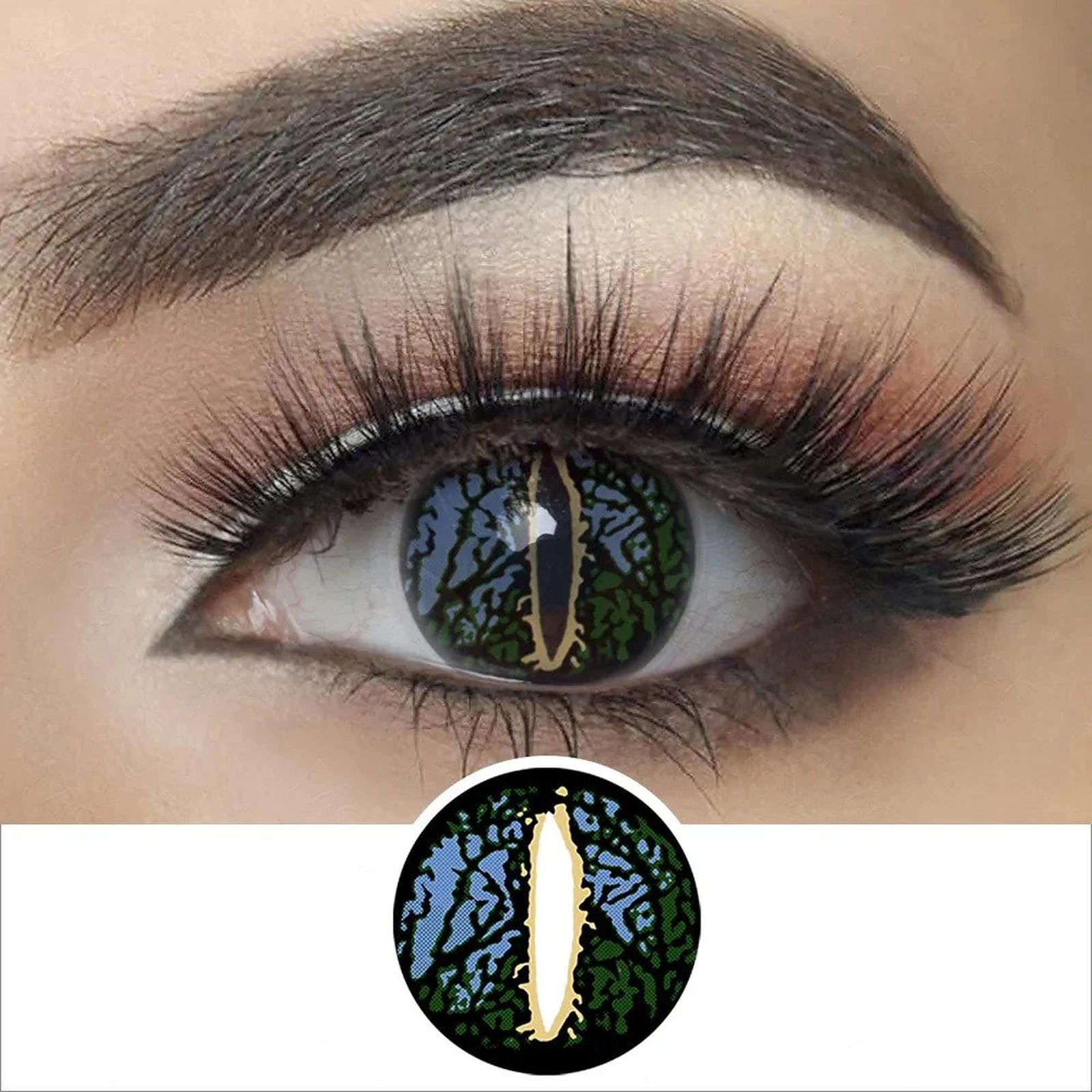 Lizard Contacts Green Lizard Eye – Halloween Contact Lenses