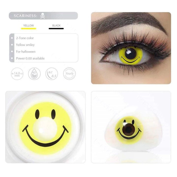 Yellow Smiley Cosplay Contacts