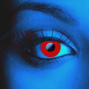 Red UV i-Glow Halloween Coloured Contact Lenses (Neon)