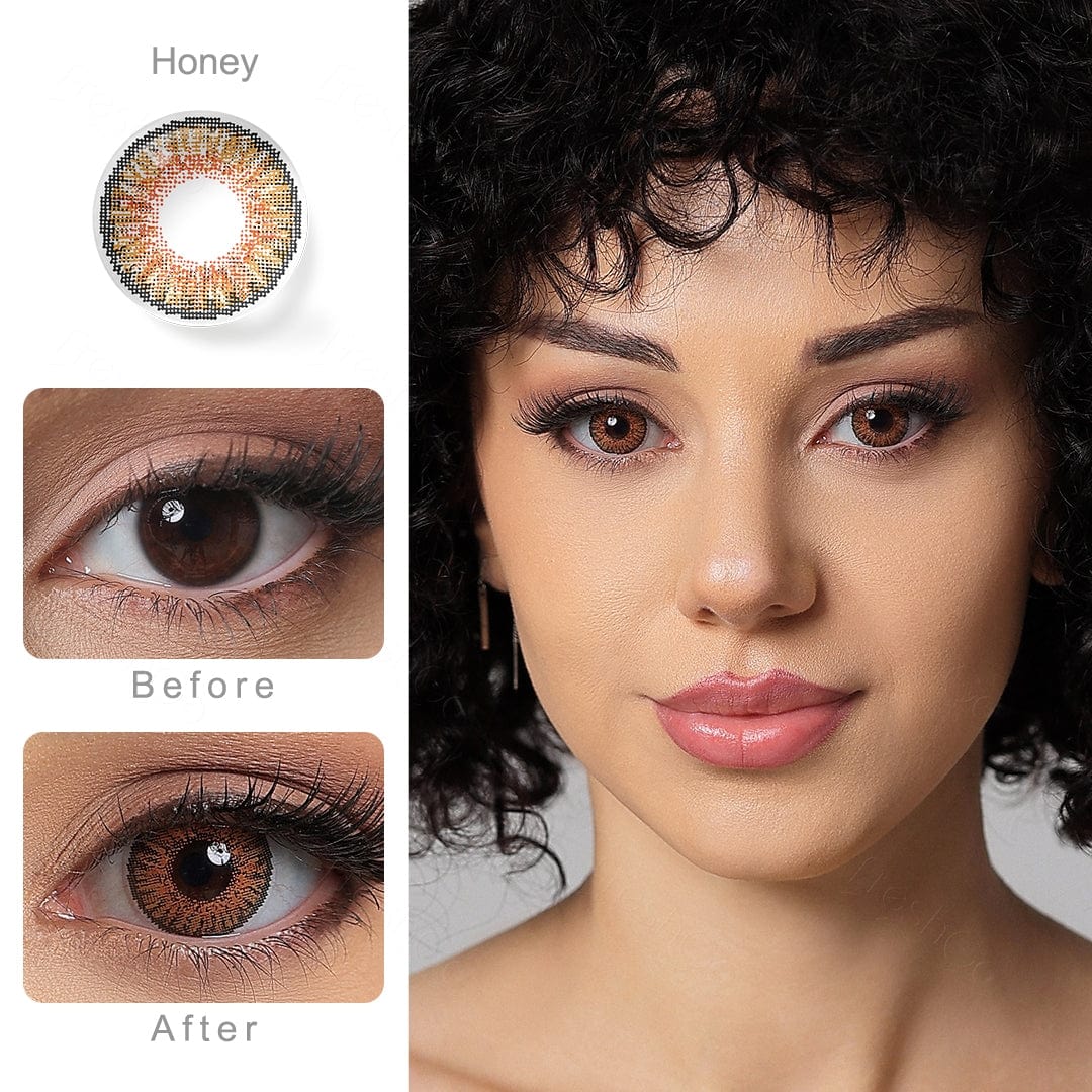 3 Tone Honey Colored Contacts