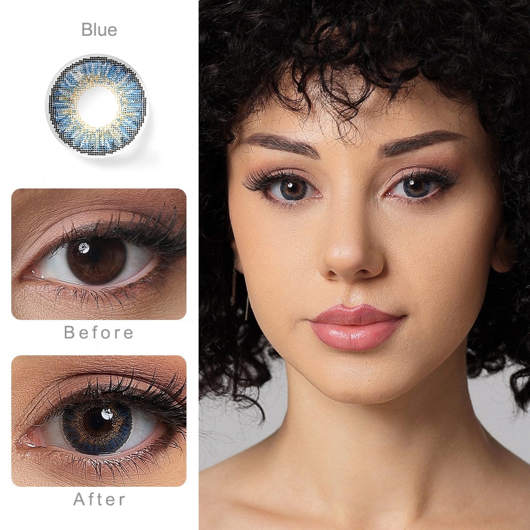 3 Tone Blue Colored Contacts